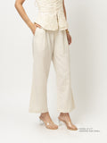 Cream Dune Wide Pleated Pants