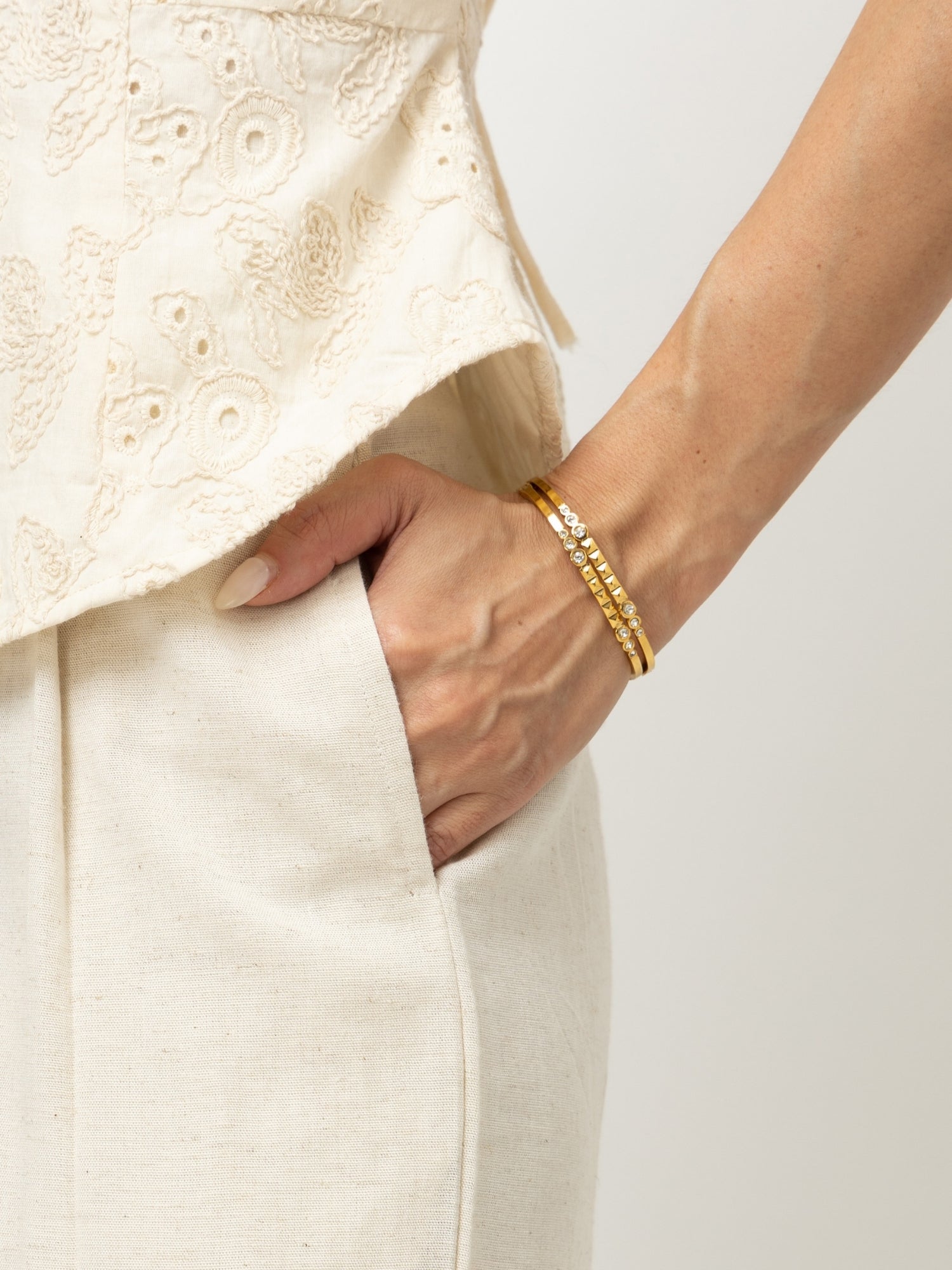 Cream Dune Wide Pleated Pants