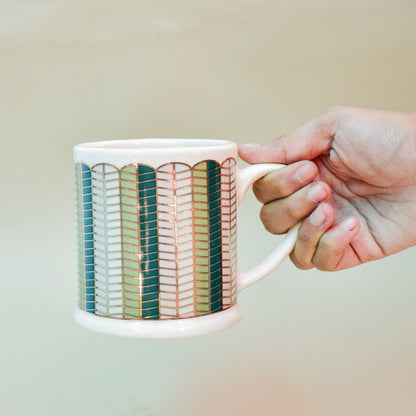 Handmade Ceramic Mug - Golden Leaf