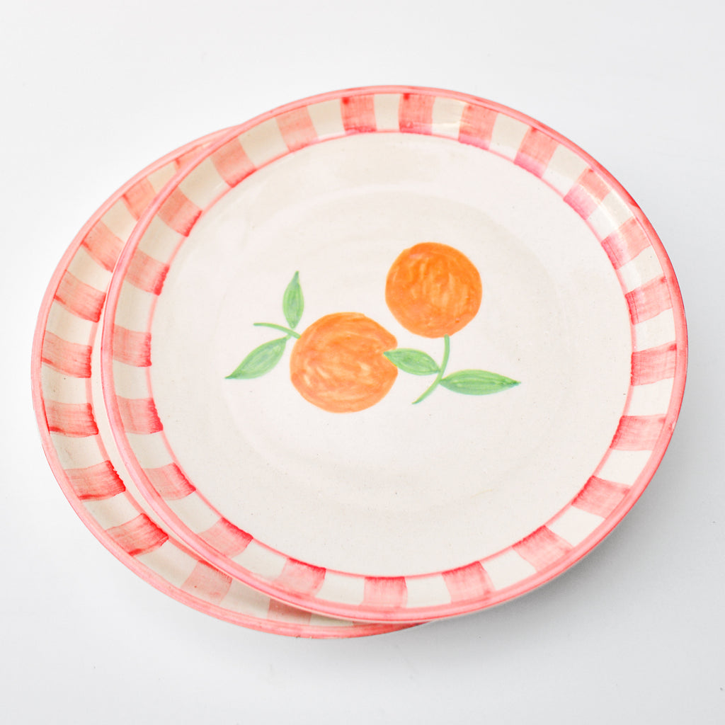 Cute Dessert Plate -  Orange Stripes