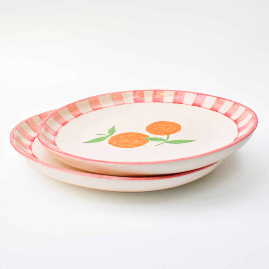 Cute Dessert Plate -  Orange Stripes