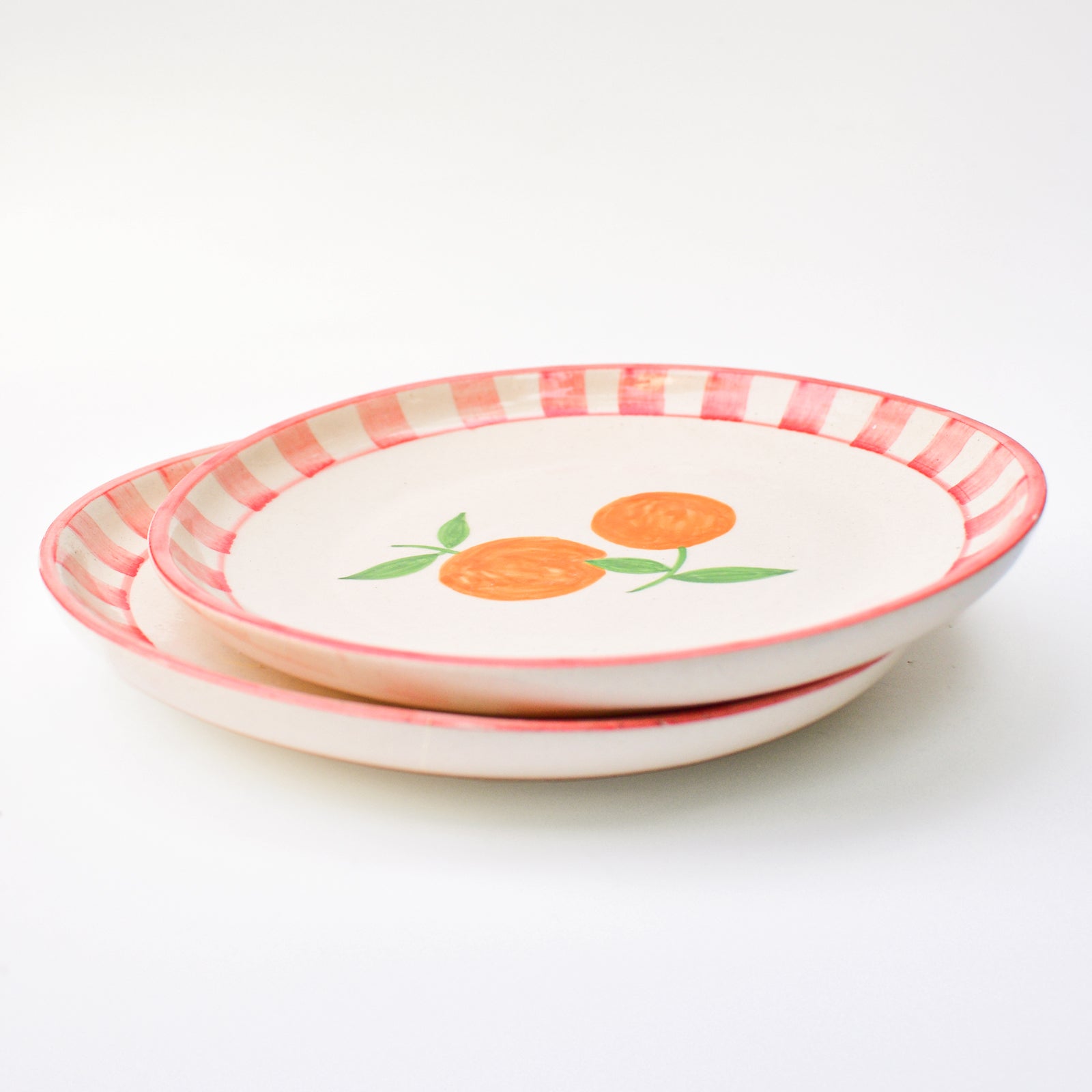 Cute Dessert Plate -  Orange Stripes