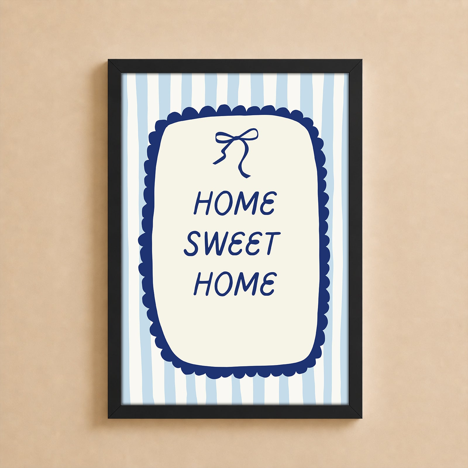 Wall Art Poster - Home Sweet Home Blue