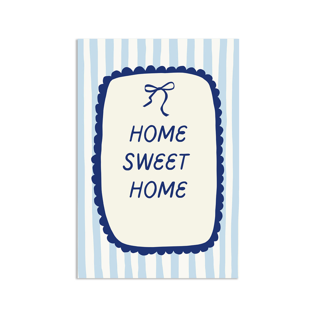 Wall Art Poster - Home Sweet Home Blue