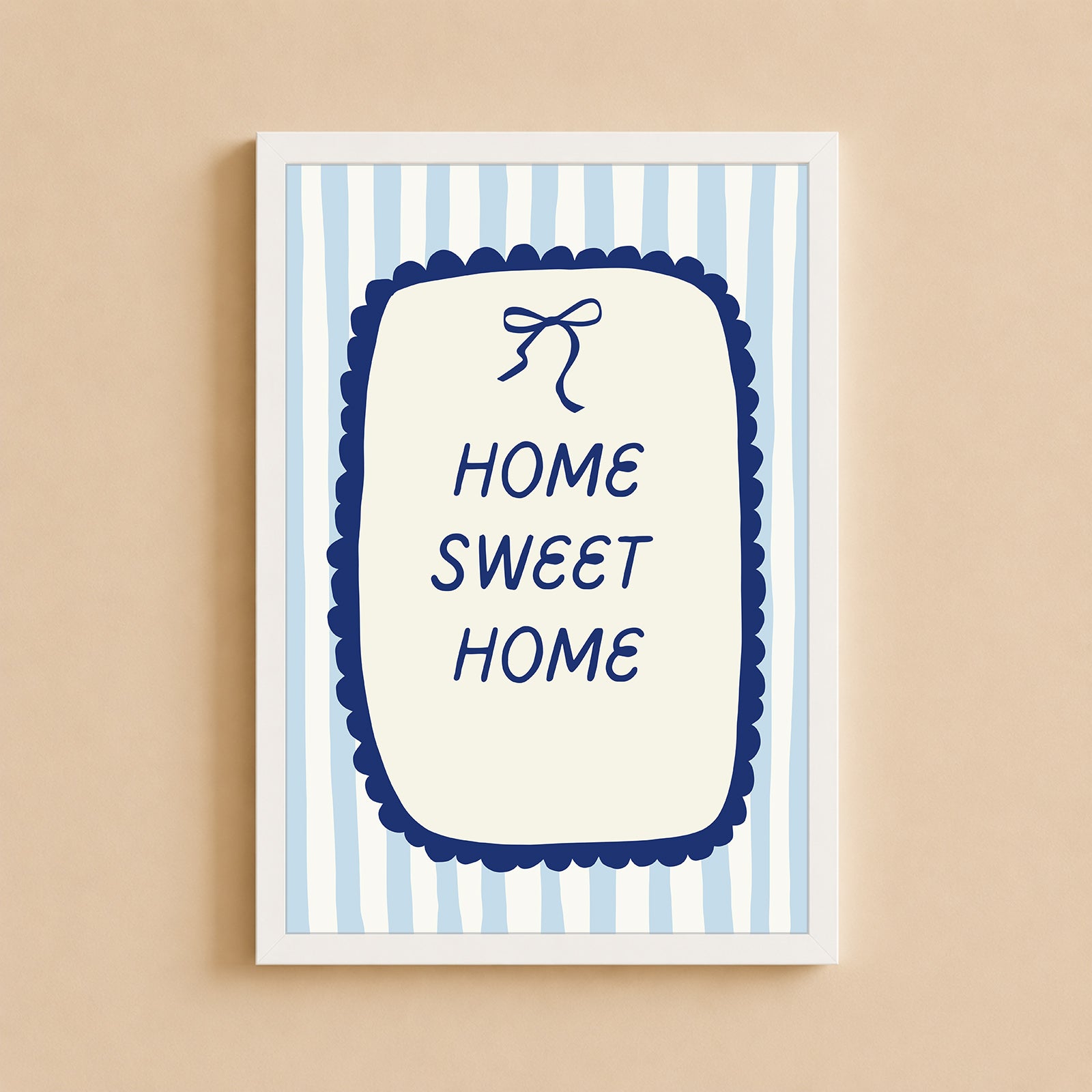Wall Art Poster - Home Sweet Home Blue