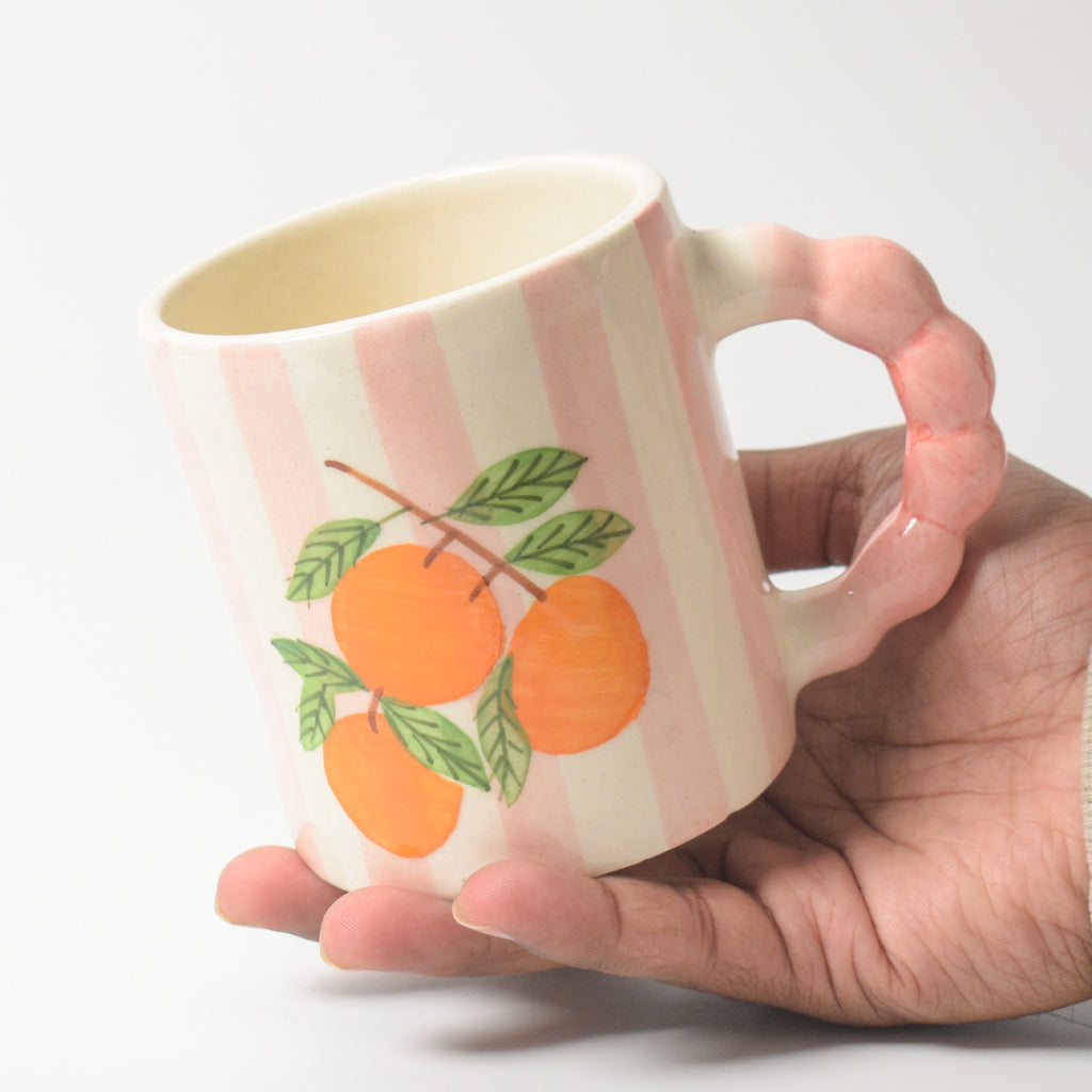 Coffee mug - Pink Striped Oranges