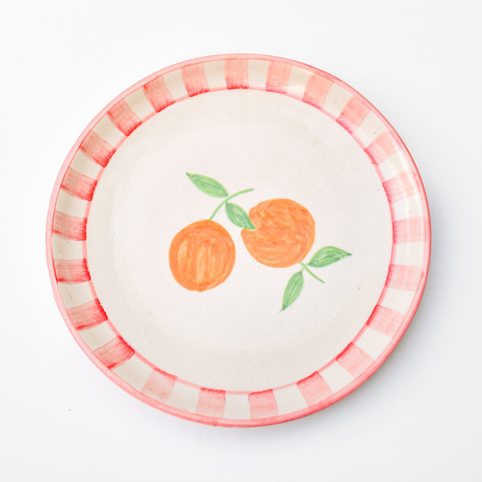 Cute Dessert Plate -  Orange Stripes