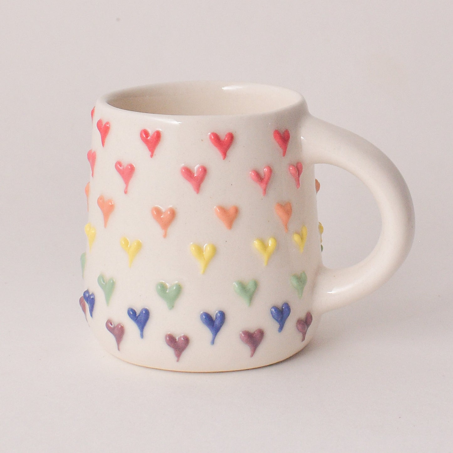 Handmade Ceramic Mug - Rainbow Heart