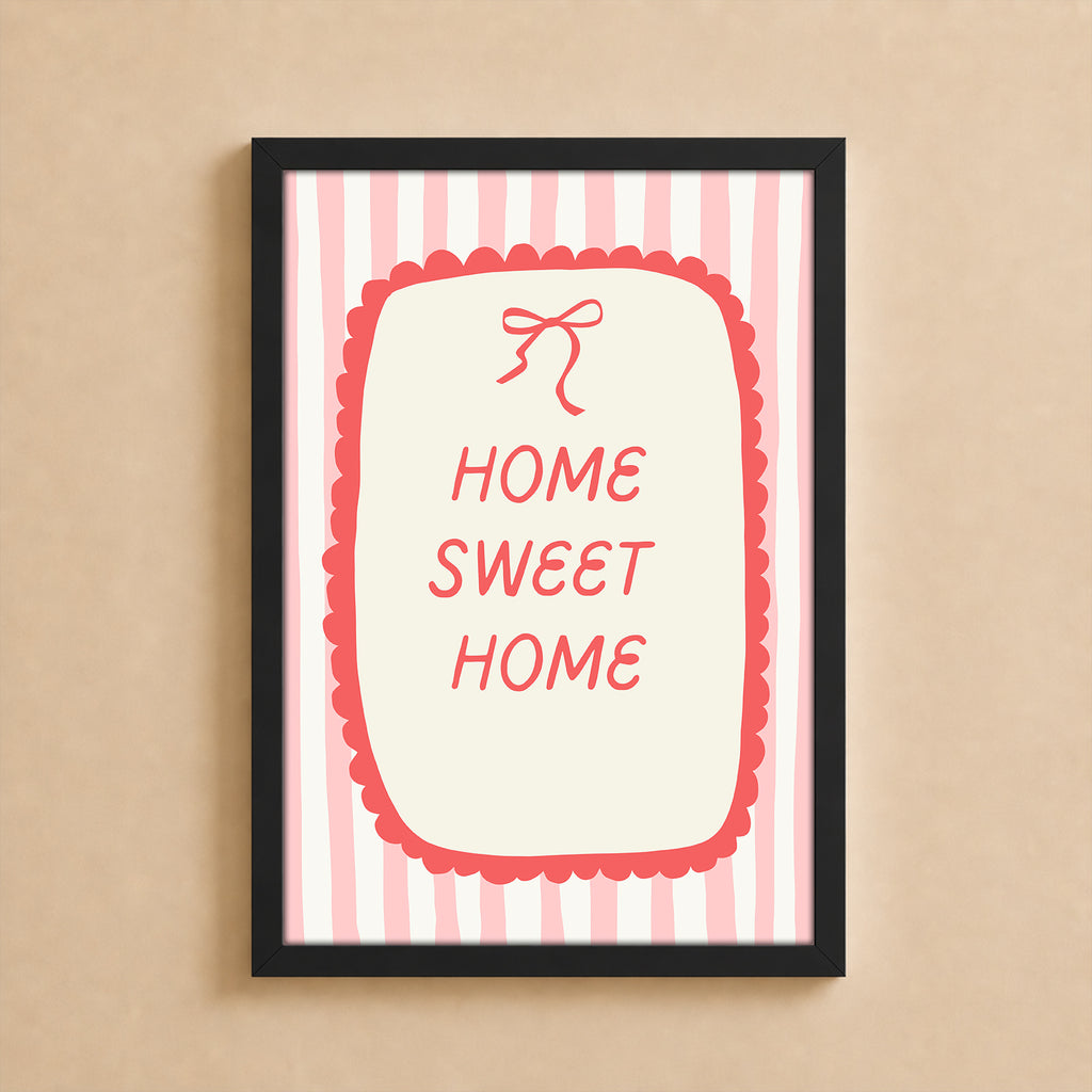 Wall Art Poster - Home Sweet Home (Pink)