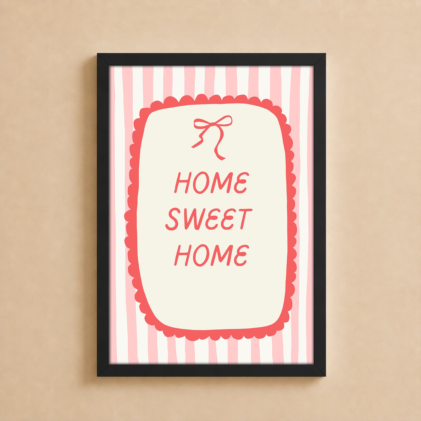 Wall Art Poster - Home Sweet Home (Pink)