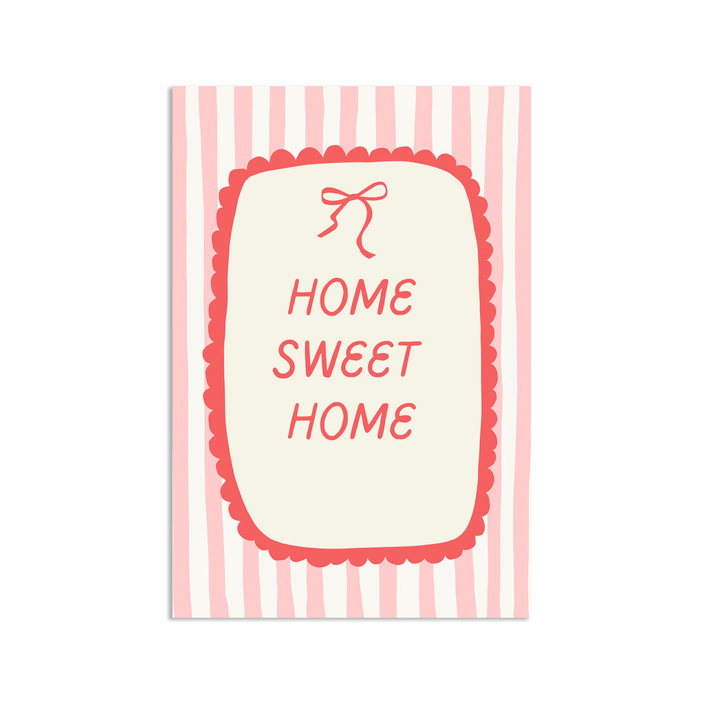 Wall Art Poster - Home Sweet Home (Pink)