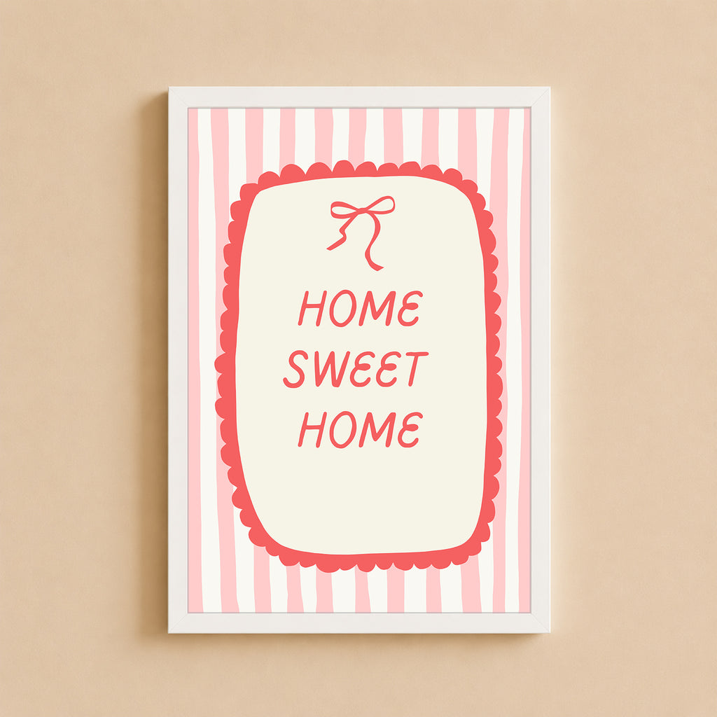 Wall Art Poster - Home Sweet Home (Pink)