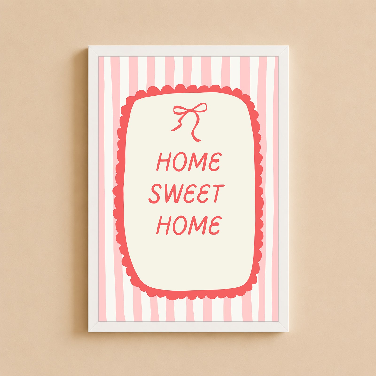 Wall Art Poster - Home Sweet Home (Pink)