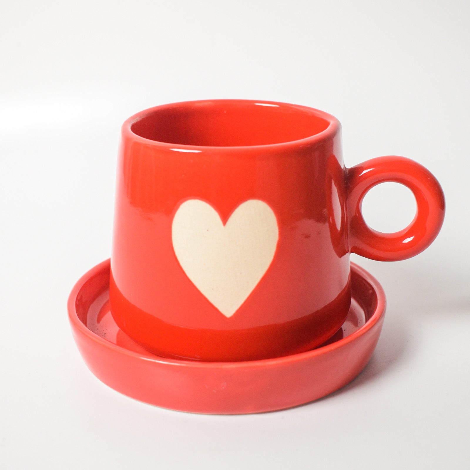 Coffee Cup & Coaster Set - Big Red Heart
