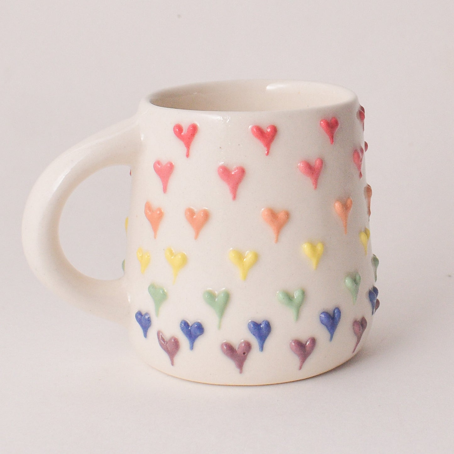 Handmade Ceramic Mug - Rainbow Heart