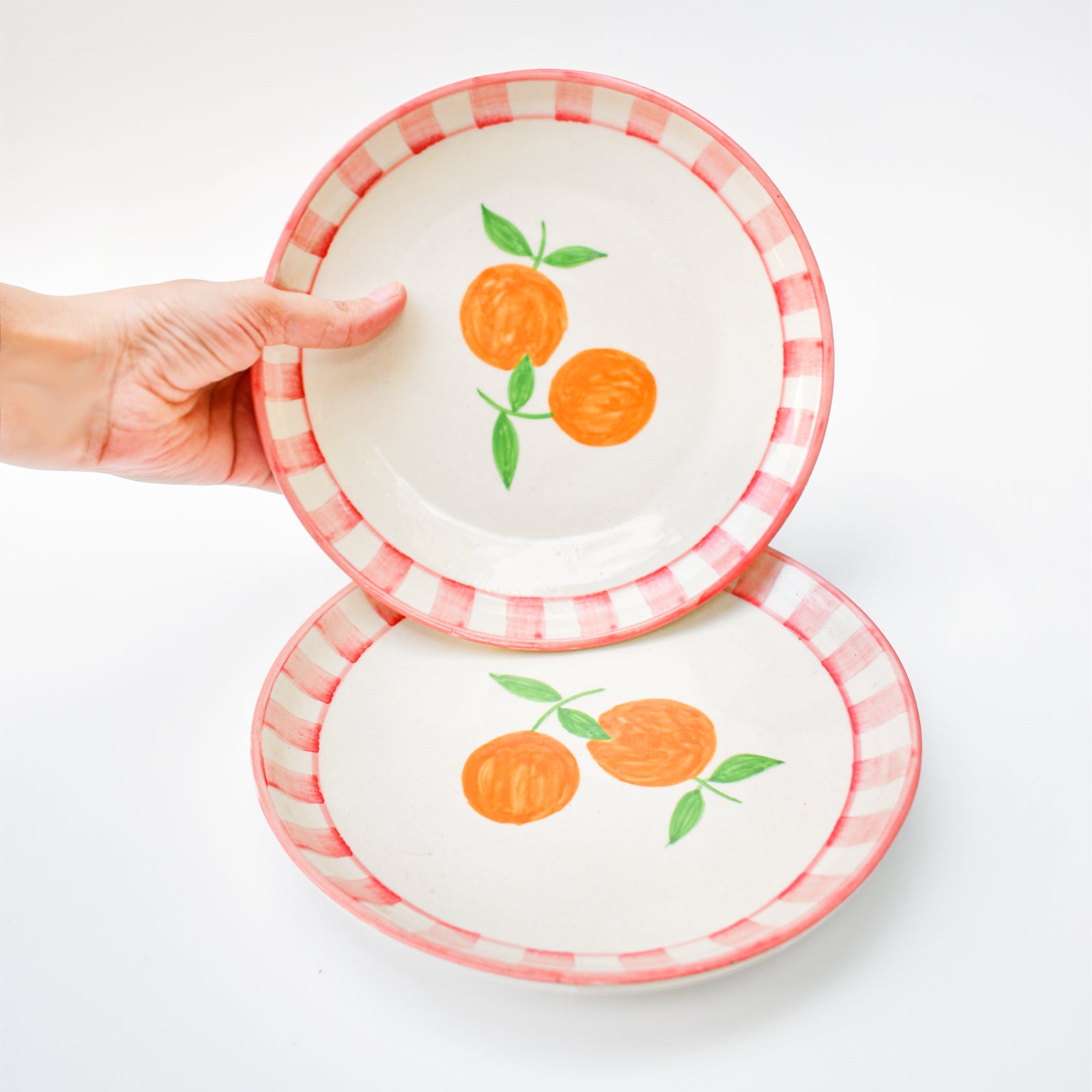 Cute Dessert Plate -  Orange Stripes