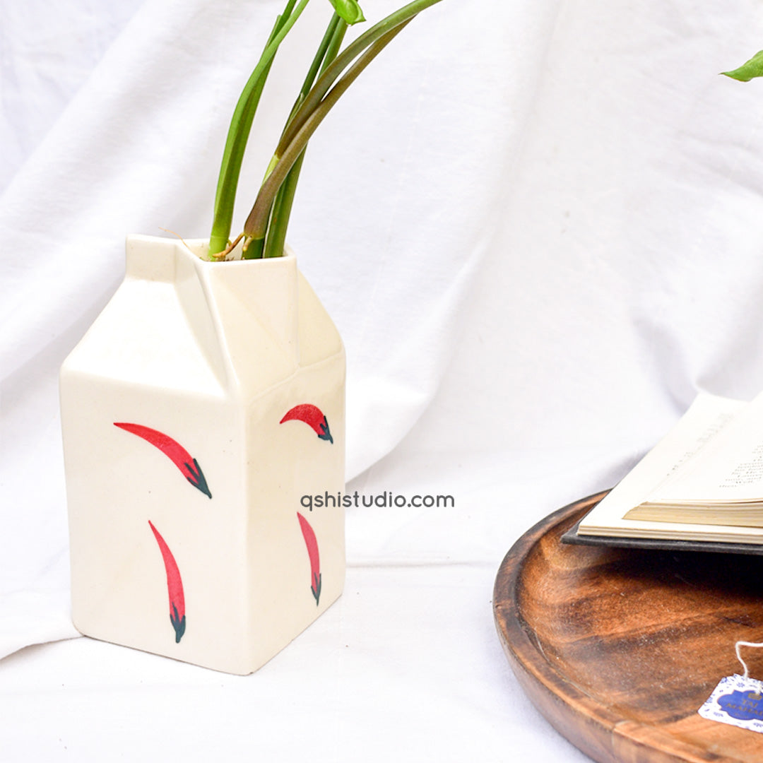 Flower Ceramic Vase - Chilli Milk Jug