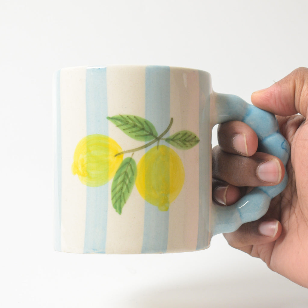 Coffee mug - Blue Striped Lemon