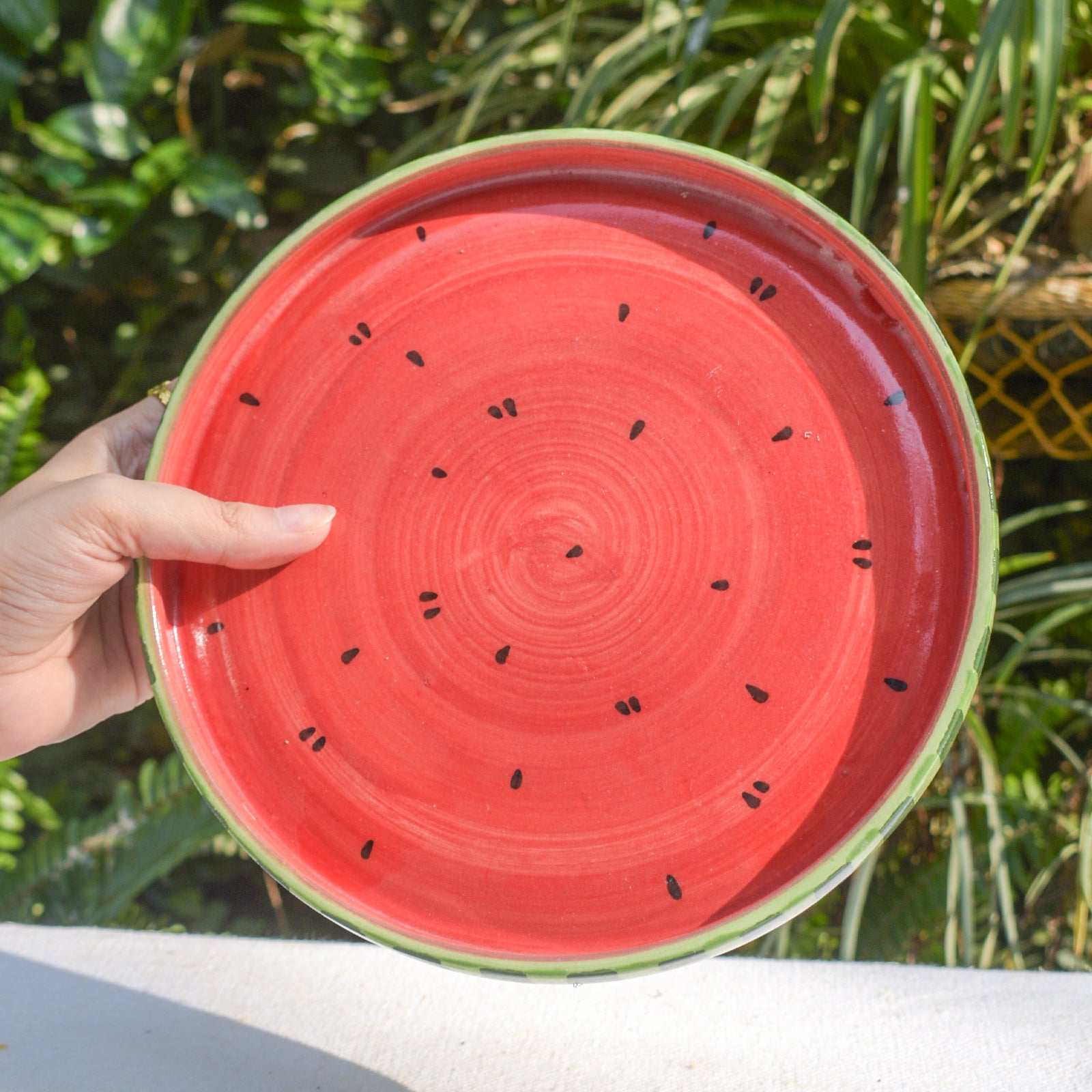 Ceramic Serving Plate - Watermelon (8 Inches)