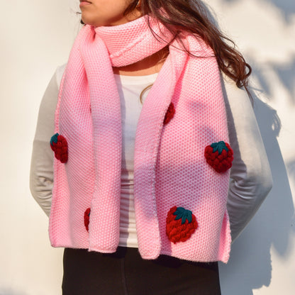 Women’s Oversized Scarf - Pink Strawberry