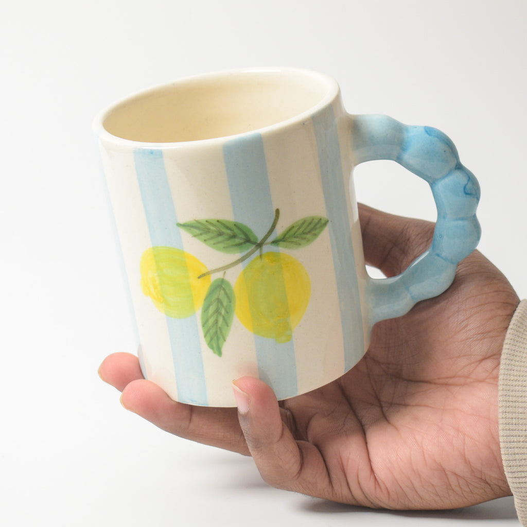 Coffee mug - Blue Striped Lemon