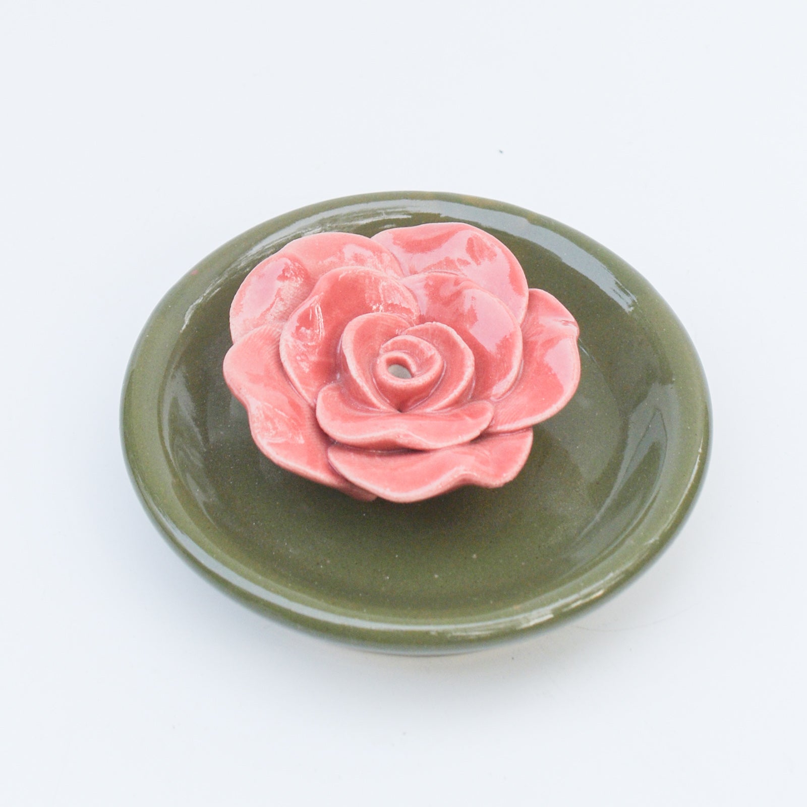 Red Rose Bush Dots & Incense Stand Gift Set