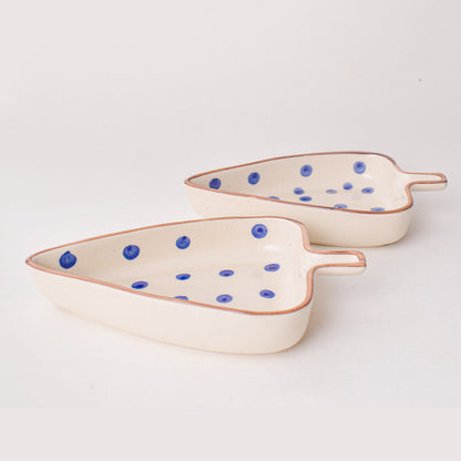 Handmade Ceramic Platter Set - Leaf