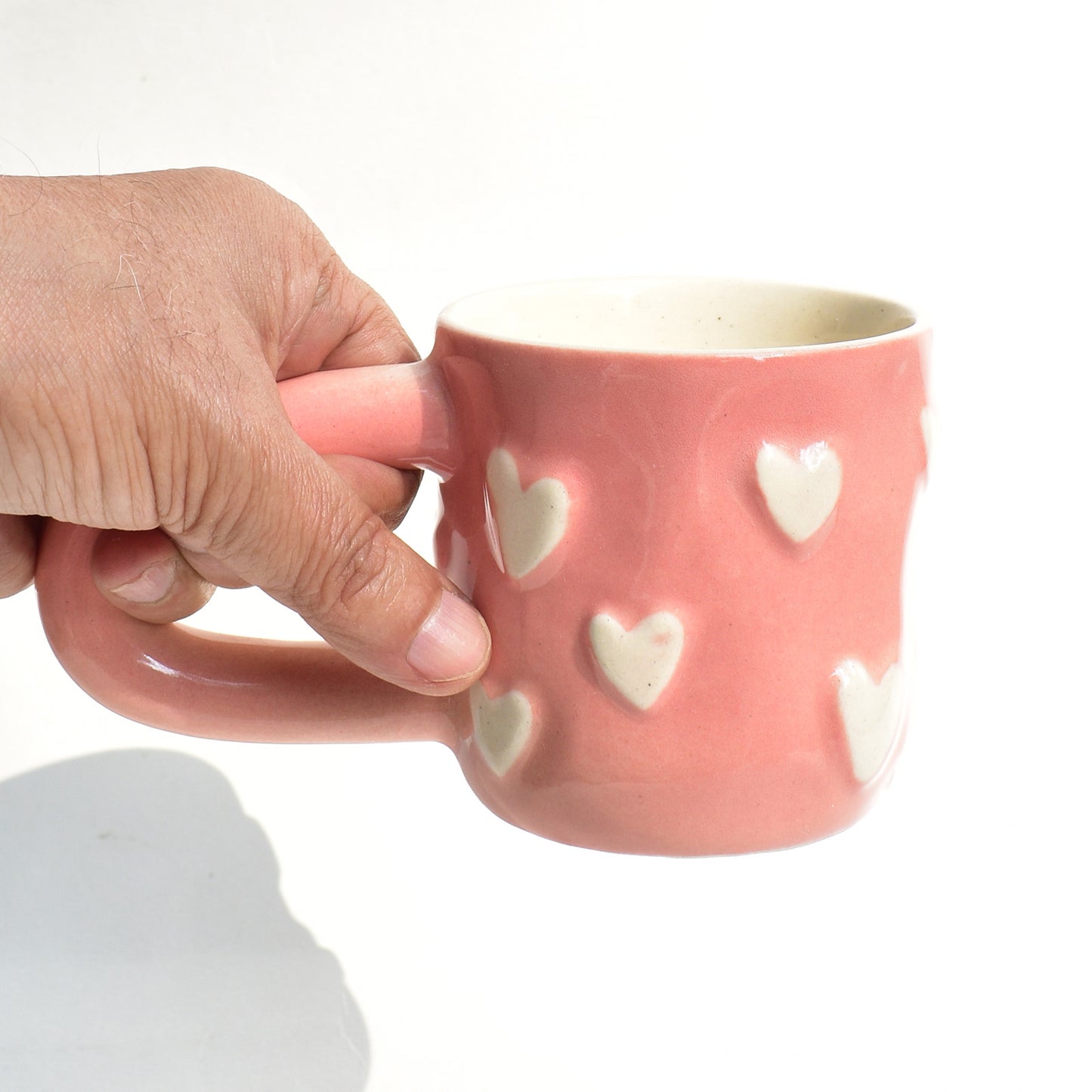 Romantic Ceramic Mug - Pink Cupid Heart