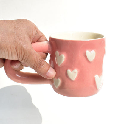 Romantic Ceramic Mug - Pink Cupid Heart