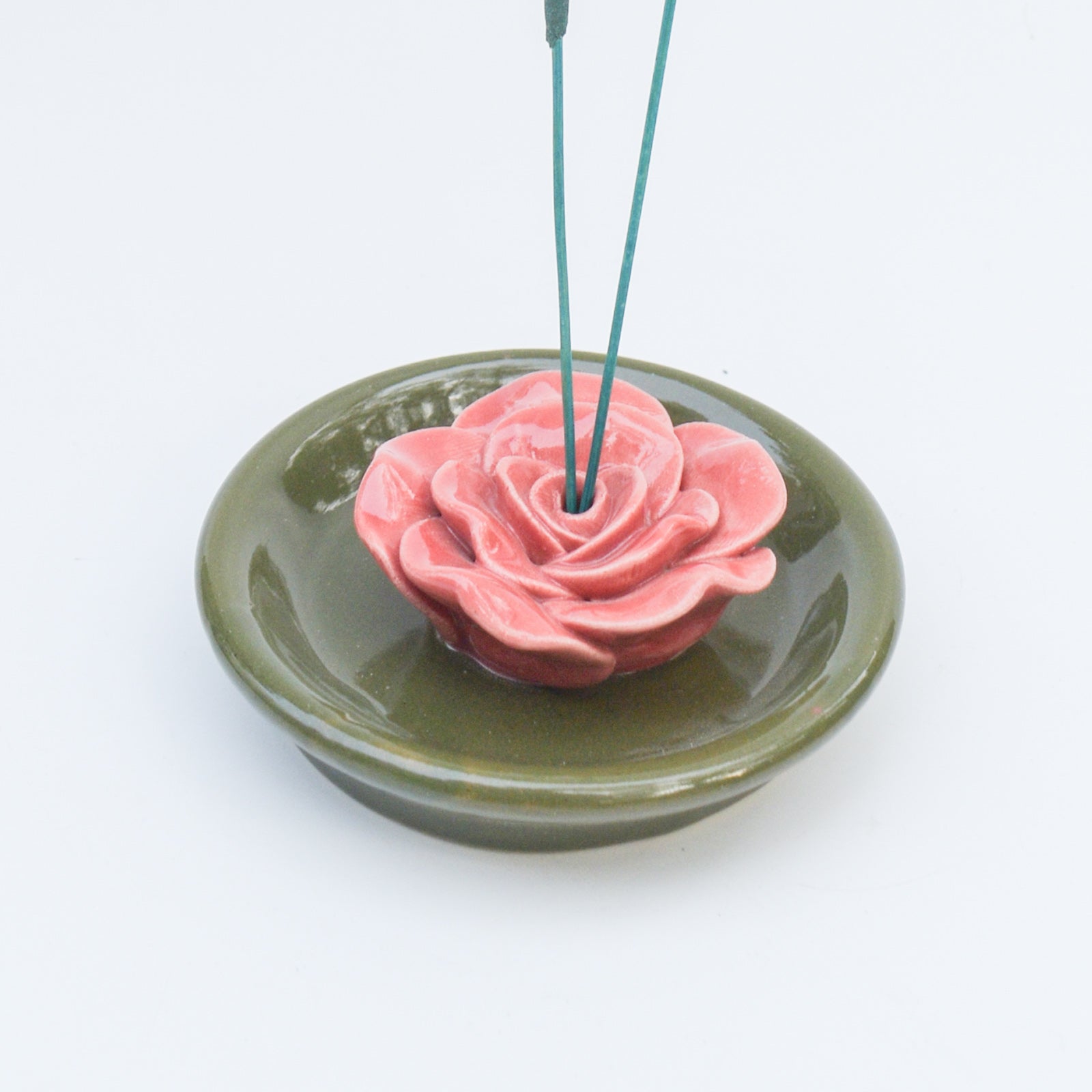 Red Rose Bush Dots & Incense Stand Gift Set