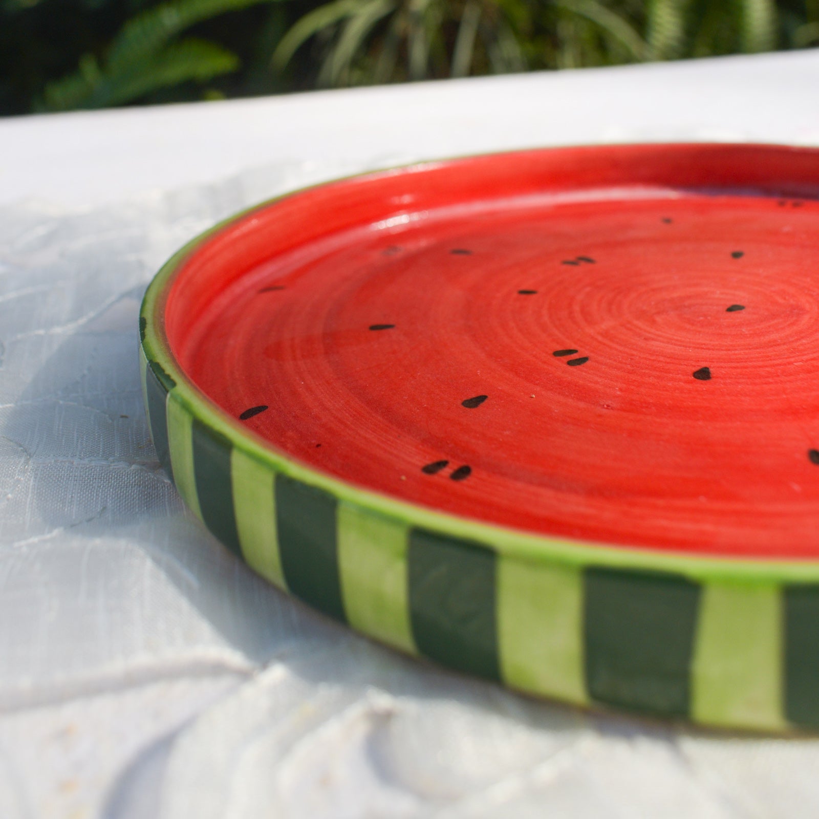Ceramic Serving Plate - Watermelon (8 Inches)