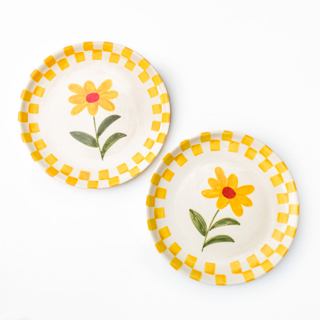 Cute Dessert Plate -  Yellow Bloom