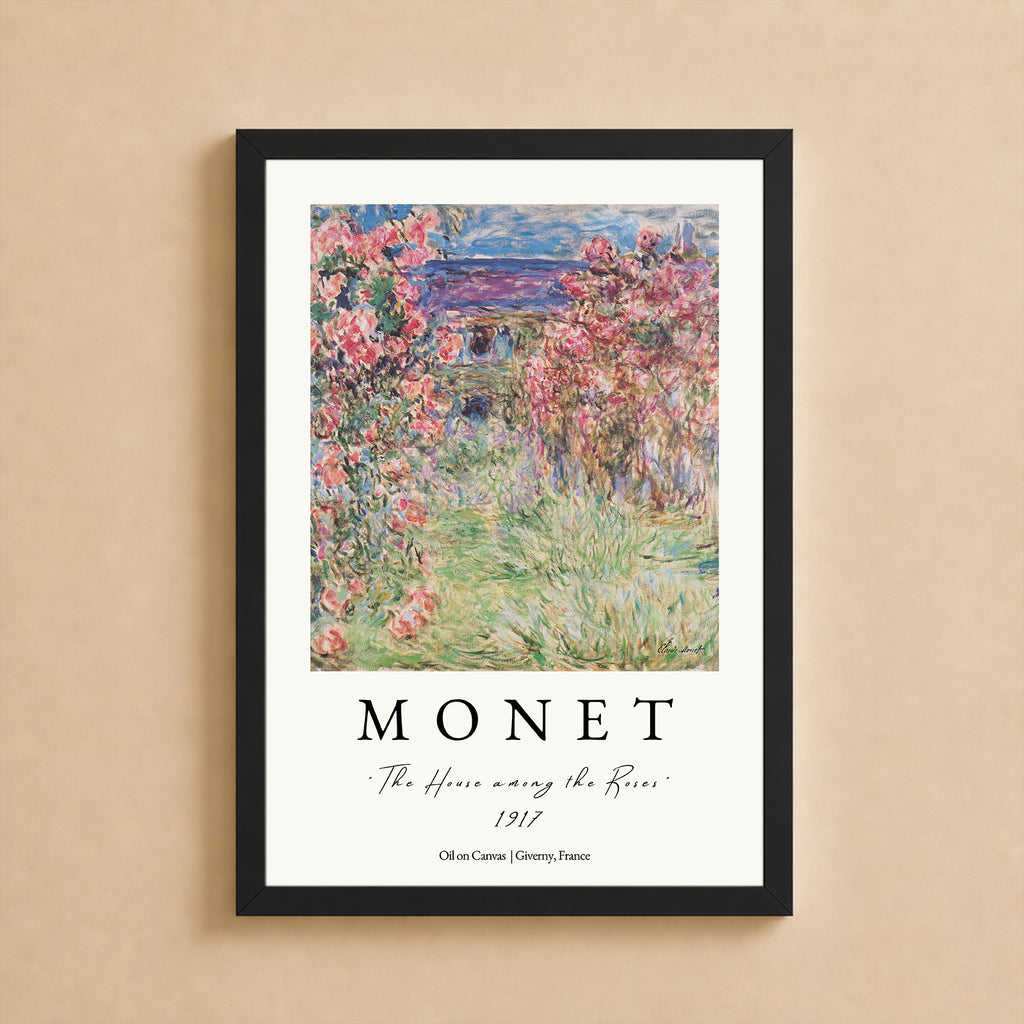 Wall Art Poster - Monet, House Amongst the roses