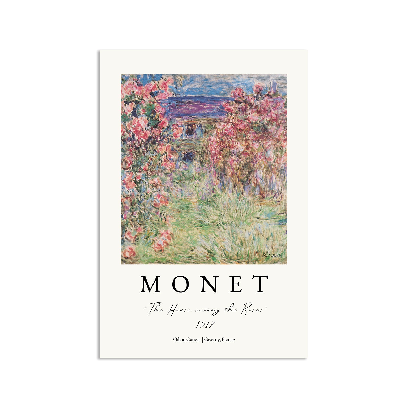 Wall Art Poster - Monet, House Amongst the roses