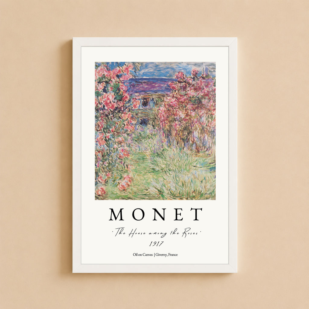 Wall Art Poster - Monet, House Amongst the roses