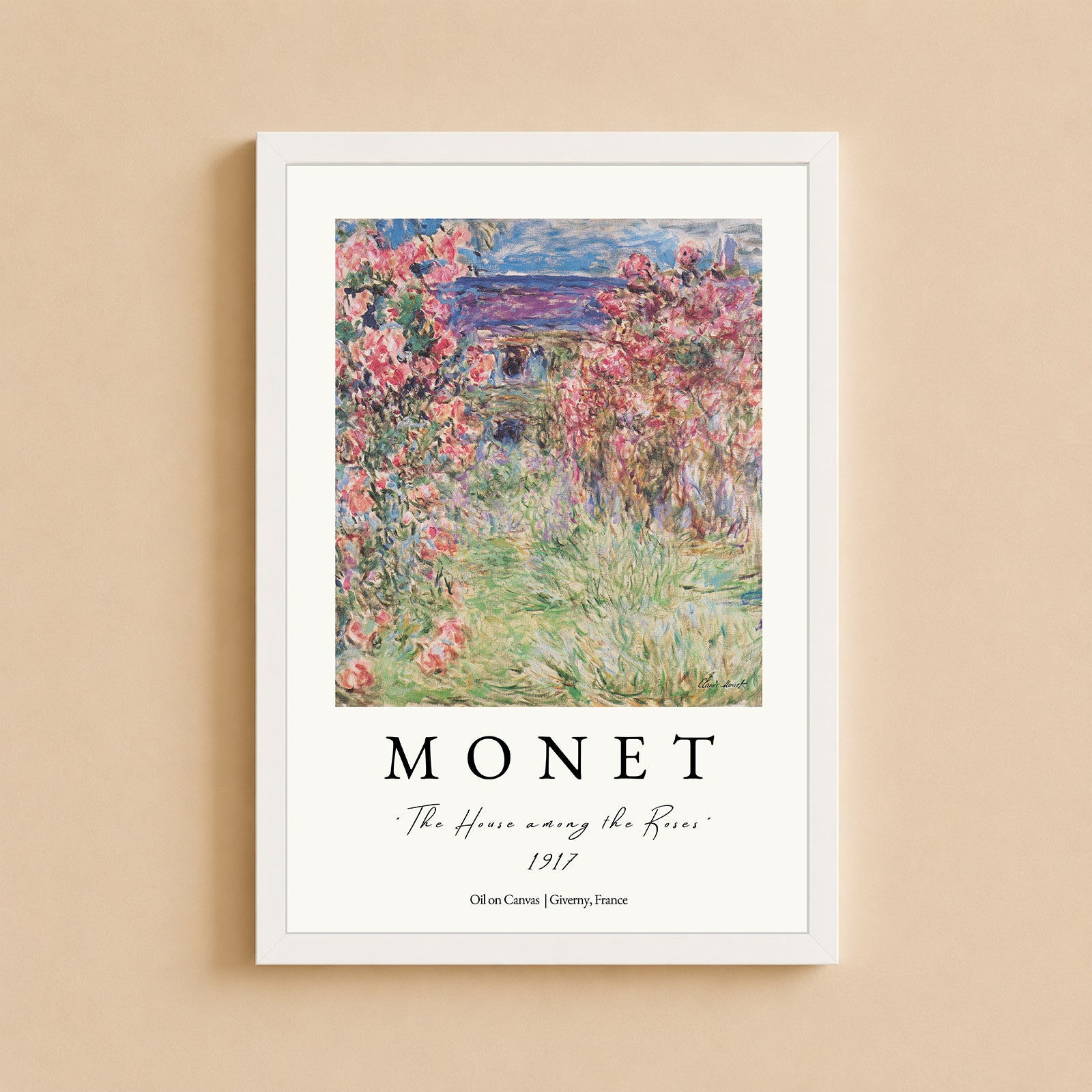 Wall Art Poster - Monet, House Amongst the roses