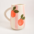Ceramic Jug - Orange Pink Stripes