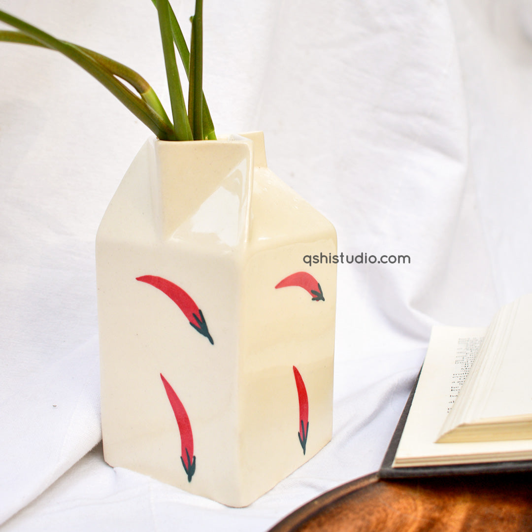 Flower Ceramic Vase - Chilli Milk Jug