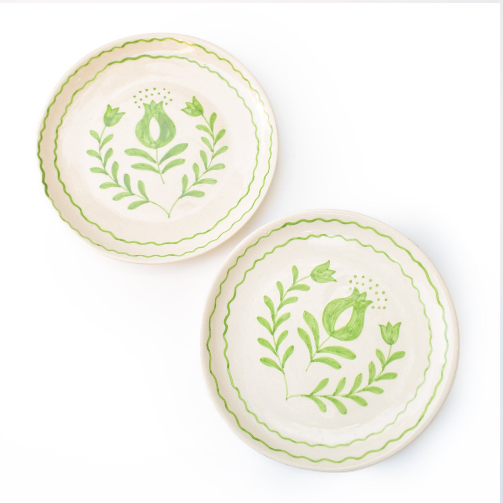 Cute Dessert Plate -  Anar Bloom (Green)