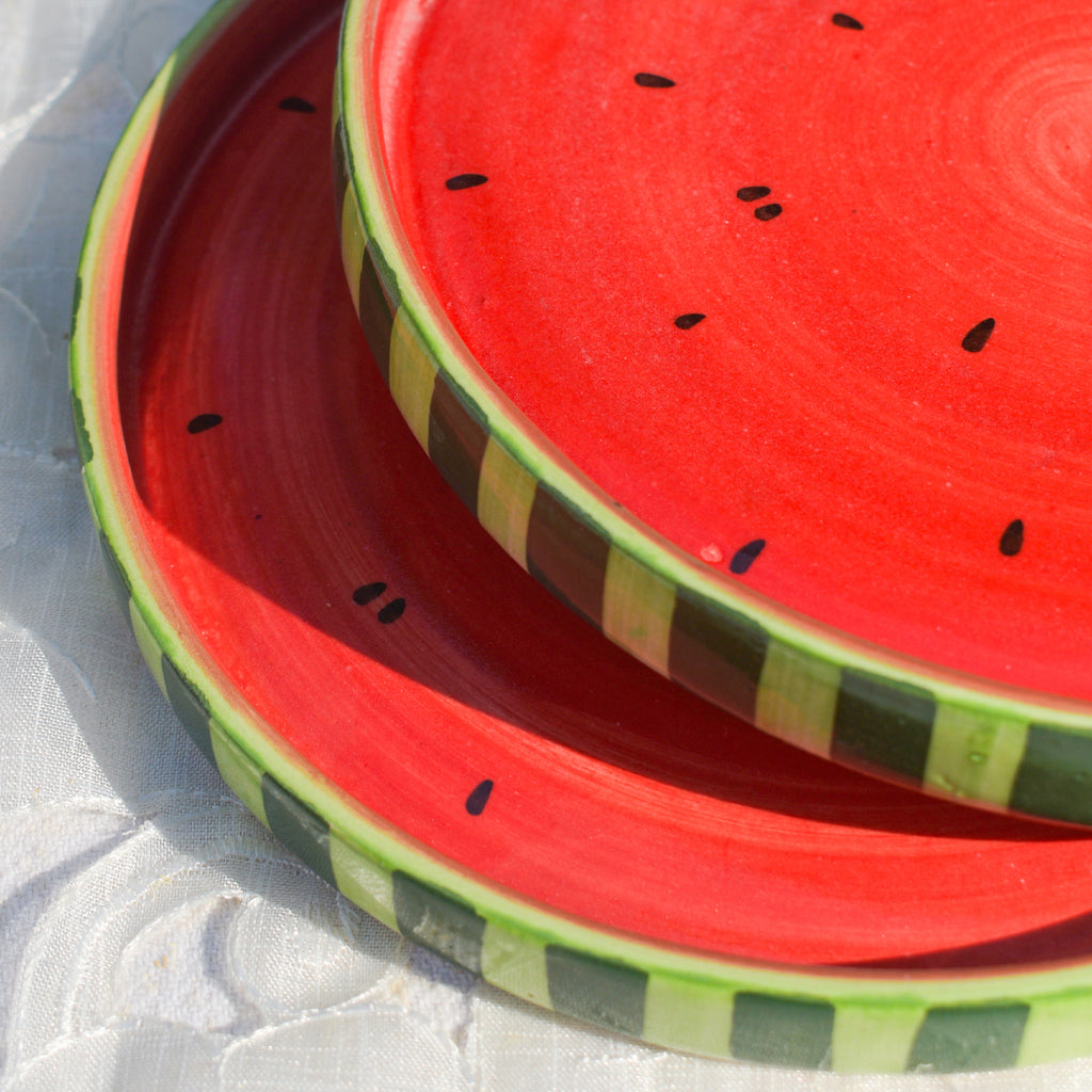 Ceramic Serving Plate - Watermelon (8 Inches)