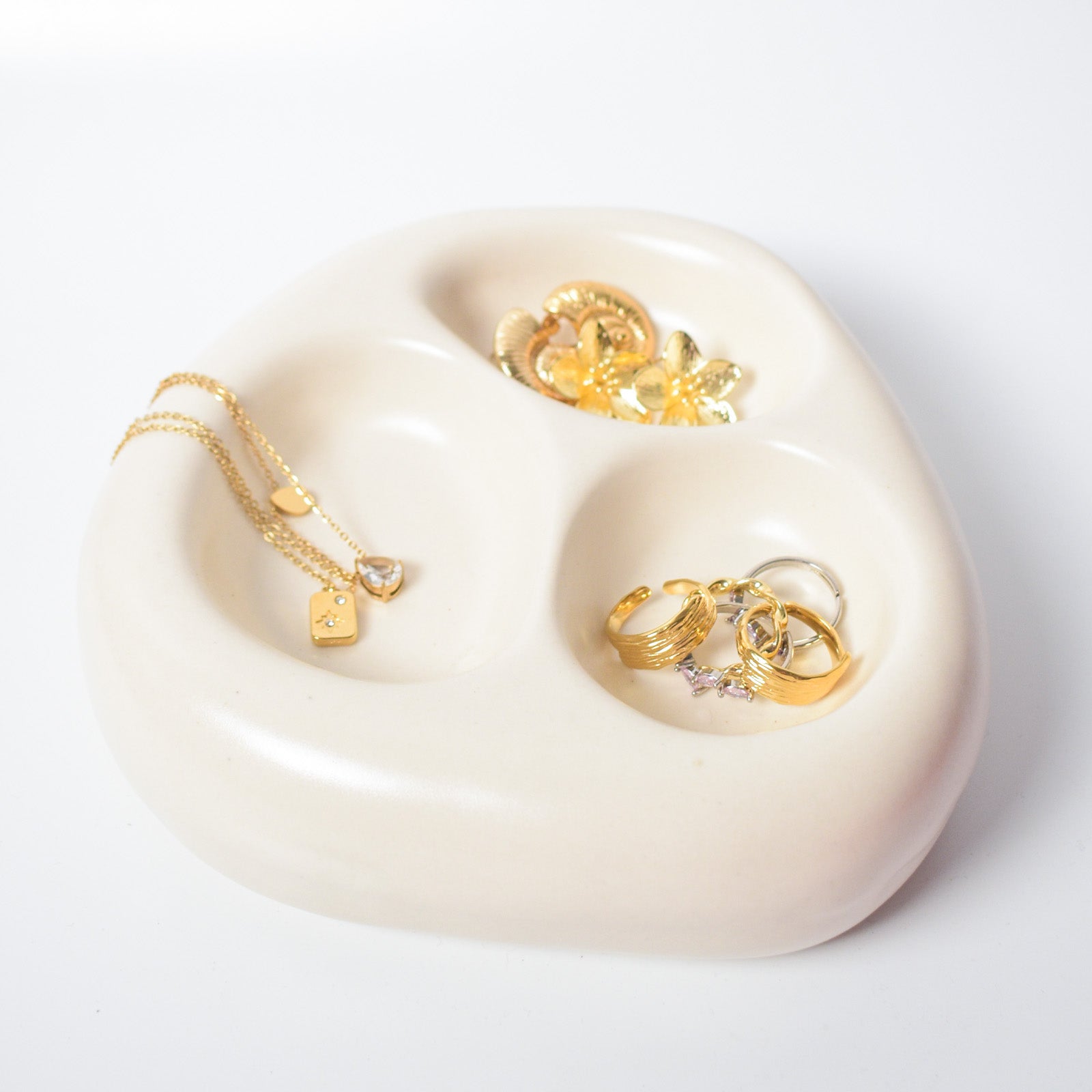 Chunky Trinket Jewellery Tray - White