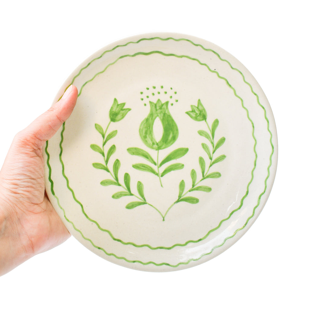 Cute Dessert Plate -  Anar Bloom (Green)