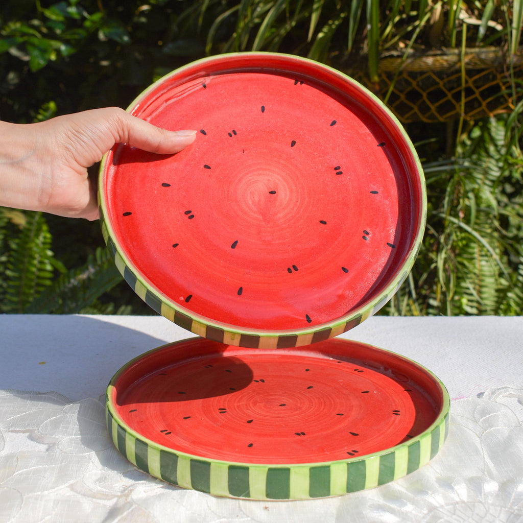 Ceramic Serving Plate - Watermelon (8 Inches)