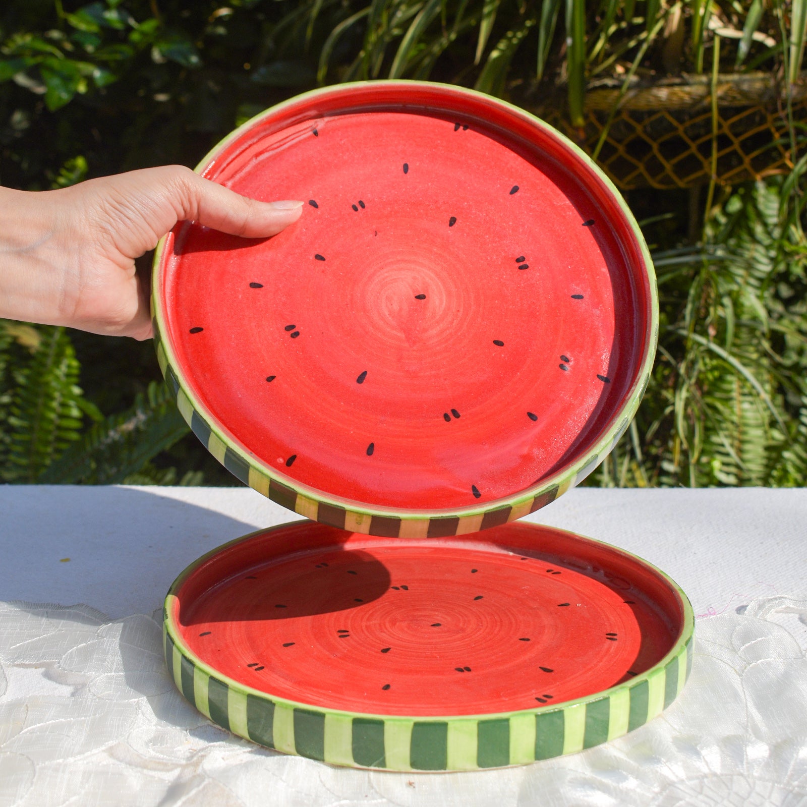 Ceramic Serving Plate - Watermelon (8 Inches)