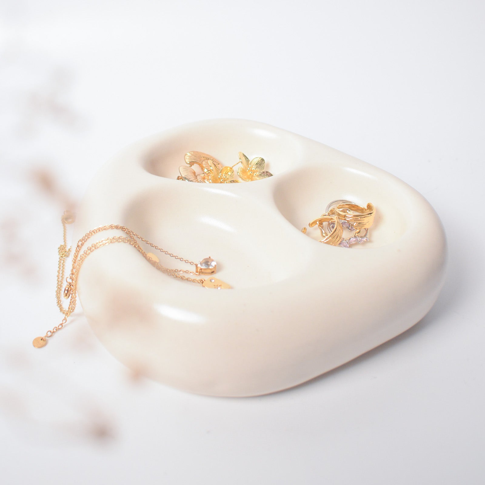 Chunky Trinket Jewellery Tray - White