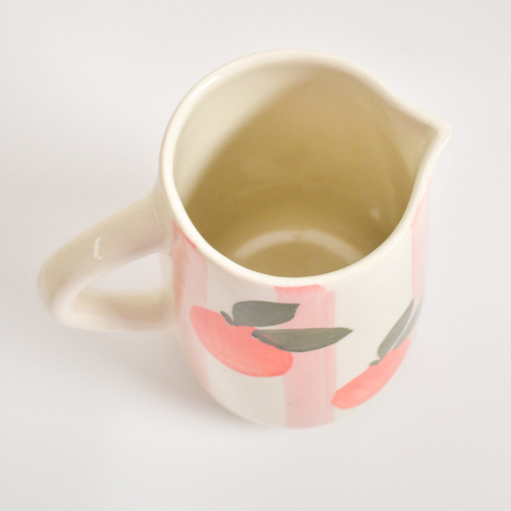 Ceramic Jug - Orange Pink Stripes
