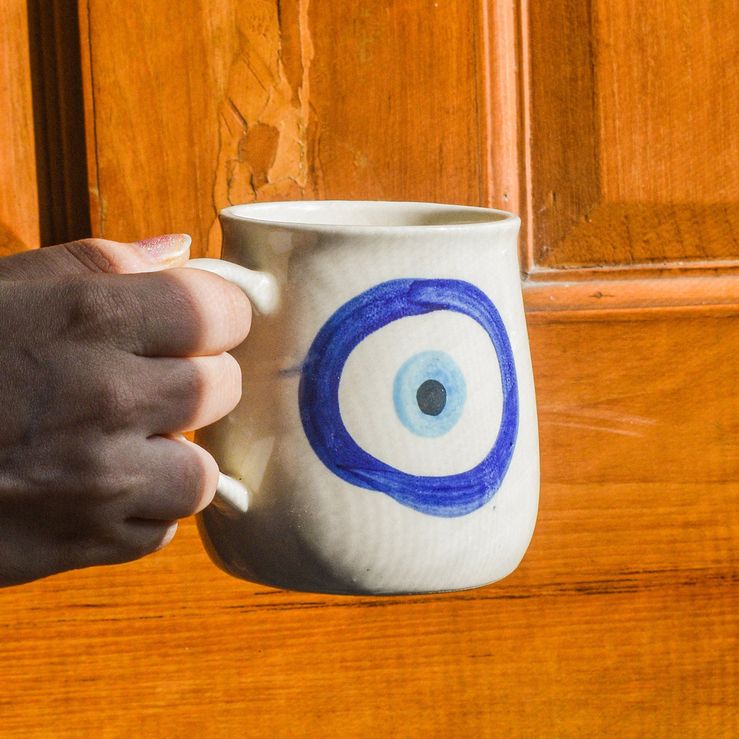 Handmade Ceramic Mug - Evil Eye