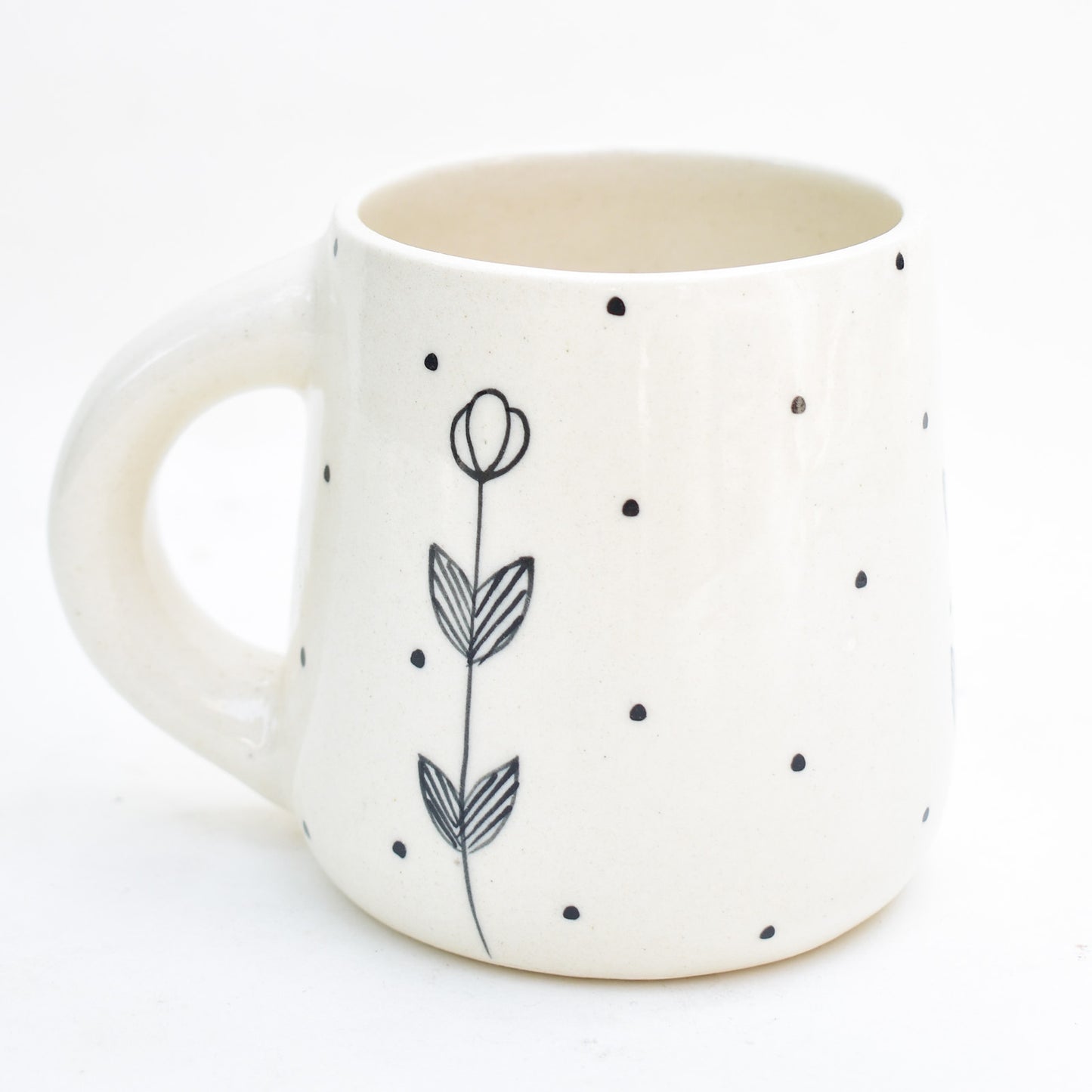 Handmade Ceramic Mug - Black Petal