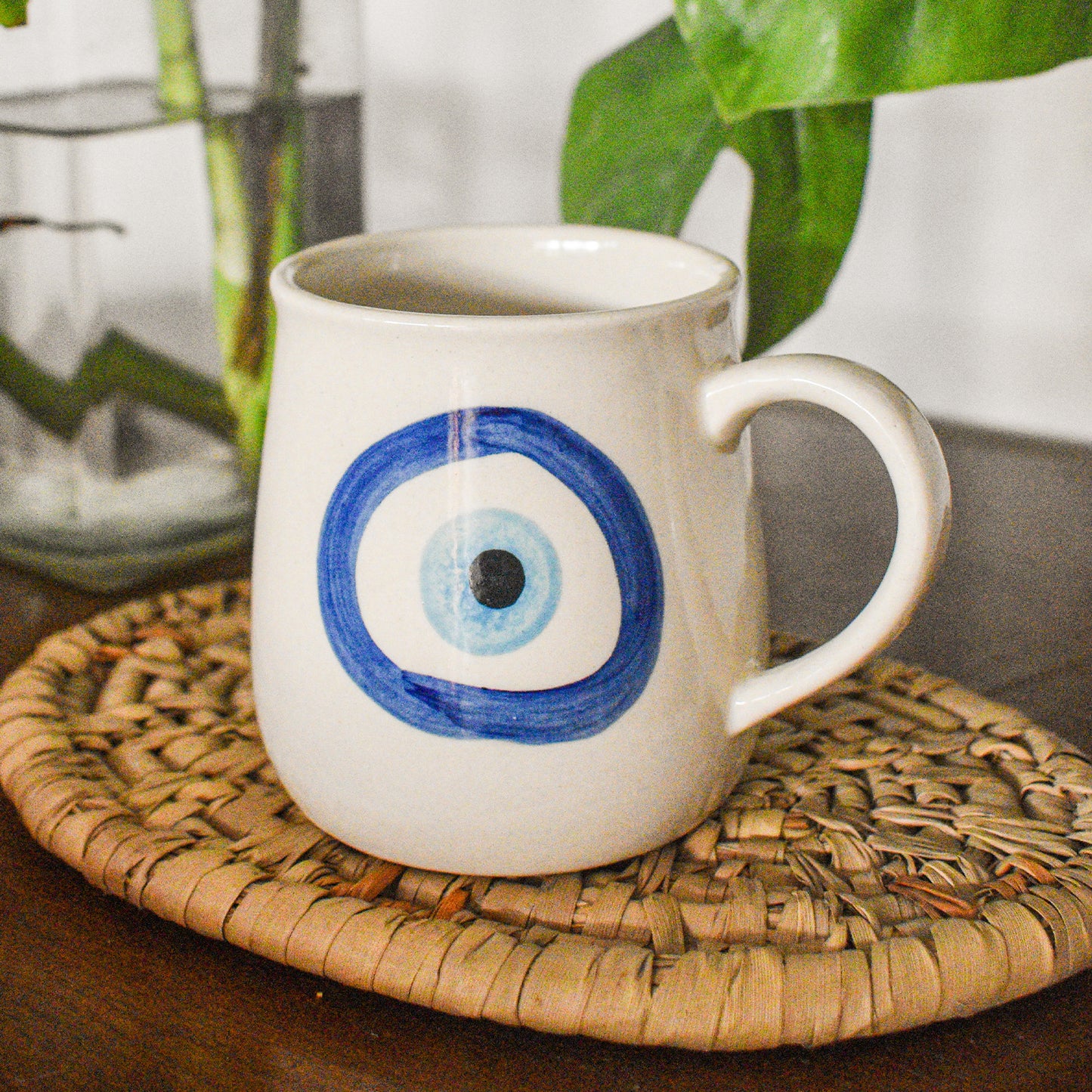 Handmade Ceramic Mug - Evil Eye