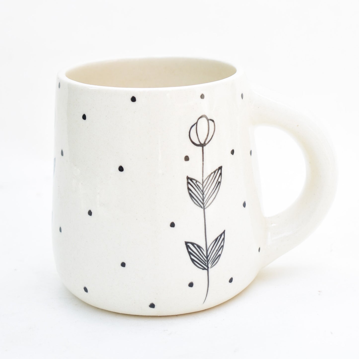 Handmade Ceramic Mug - Black Petal